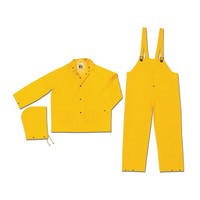 River City Rainwear Co FR2003L River City Rainwear Large Yellow Classic .35 mm PVC On Polyester Rain Suit With Welded Seams, Sto